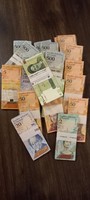 22 Bundles of foreign paper money, unc serial number follower