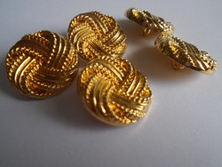 5 Pcs. Heavy metal elegant gold colored buttons.