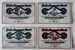 Inflációs notgeld, 25 márka sor – Dortmund, 1922 (aUNC) | 4 db bankjegy