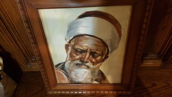 Orientalist portrait, painting in good condition, in a nice new wooden frame, without markings