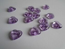 14 Pcs. Purple glass effect plastic buttons.