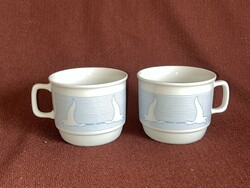 Pair of rare Zsolnay bird mugs