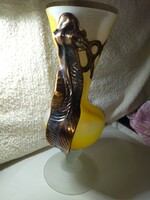 Gyönyörű Pilip Ravert art bronz és űveg váza 31 cm magas