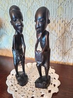 Pair of African ebony woodcarvings
