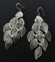 Silver Plated Earrings (Layered Leaves)