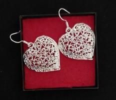 Silver-plated heart earrings