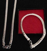 Silver plated necklace and bracelet set