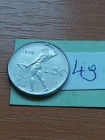 Italy 50 lira 1978 r, vulcano forge, stainless steel 49