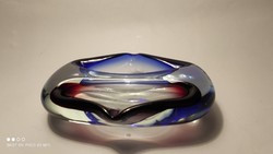 Vintage Czech thick-walled crystal glass ashtray ashtray