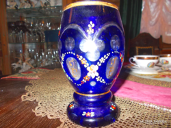 Biedermeier vase glass cobalt blue xix. S.