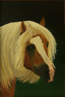 Ló portré -keretezett akrilfestmény
