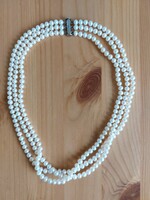 3-row pearl necklace with silver