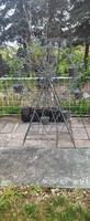 Wrought iron garden giant wheel planter
