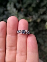 Gyönyörű, valódi zafír köves ezüst gyűrű.