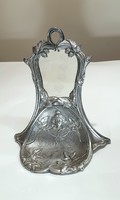 Armand frenais, French Art Nouveau silver-plated table mirror