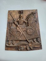 Rare Kopczány otto bronze wall relief dragon slayer