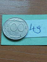 Italy 100 lira 1996, copper-nickel, dolphin 49