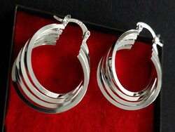 Silver-plated elegant hoop earrings