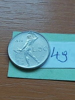 Italy 50 lira 1976 r, vulcano forge, stainless steel 49