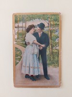 Old postcard couple in love 1909