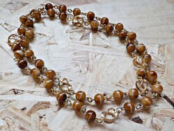 Old gilded necklace with Murano glass beads