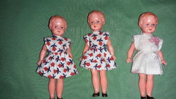 Antique 10 cm celluloid small toy baby room dolls in original clothes piece by piece according to the pictures