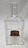 Régi ritka Zwack szögletes likőrös üveg eredeti papír címkével hibátlan állapotban 12,5 cm.