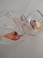 Glass, table center, offering / hand painted - 2 pcs.