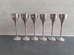 6 darabos ezüst likőrös pohár készlet, 165 g., 800-as ezüst
