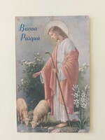 Old Easter postcard with Jesus lambs