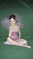 Beautiful hand-painted biscuit type sitting fairy elf figure 12 x 14 cm as shown in the pictures