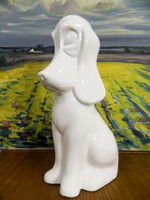 Large retro white porcelain dog figure / ornament