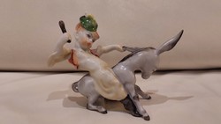 Herend porcelain donkey boy, with more beautiful, stronger colors