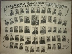 Karpaszományos Iskola végzőseiről tablókép és egy irat karpaszományosnak való jelentkezés1934-36