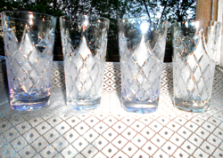 4 crushed crystal soda glasses