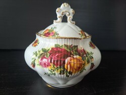 Royal Albert Old Country Roses porcelán fedeles cukortartó / tárolóedény