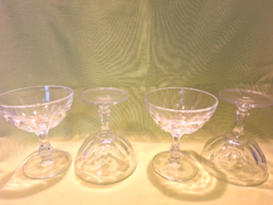 Glass stemmed glass, glass goblet (4 pieces)