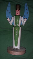 Vintage painted wooden figure fairy king with wings 33 cm according to pictures