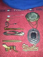 10 pieces of old brooch hat pin jewelry