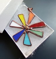 Spectacular glass pendant made of seven different colored glass