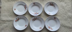 Chinese flower-patterned porcelain deep plate (6 pcs.)