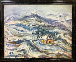 Expressive landscape, oil on canvas