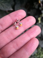 Beautiful silver earrings with amber stones