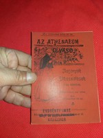 Antik az ATHENEUM OLVASÓTÁRA kis papír katalógus a képek szerint