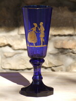 Cobalt blue Biedermeier chalice (060709)