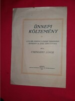 Antique 1922. János Csengery: festive poem - Ferenc József University of Science 50. According to the pictures