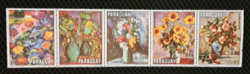1970. Paraguay Alexej von Jawlensky virág festmény ötös csík bélyeg   F/5/6