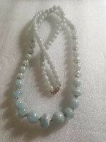 Sold out!!!Pale blue marbled string of beads