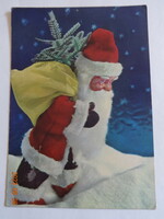 Old graphic Christmas greeting card (with Santa Claus)