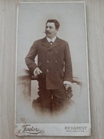 Antik keményhátú férfi fotó  Fodor József Budapest fényképész Károly Kör út 6